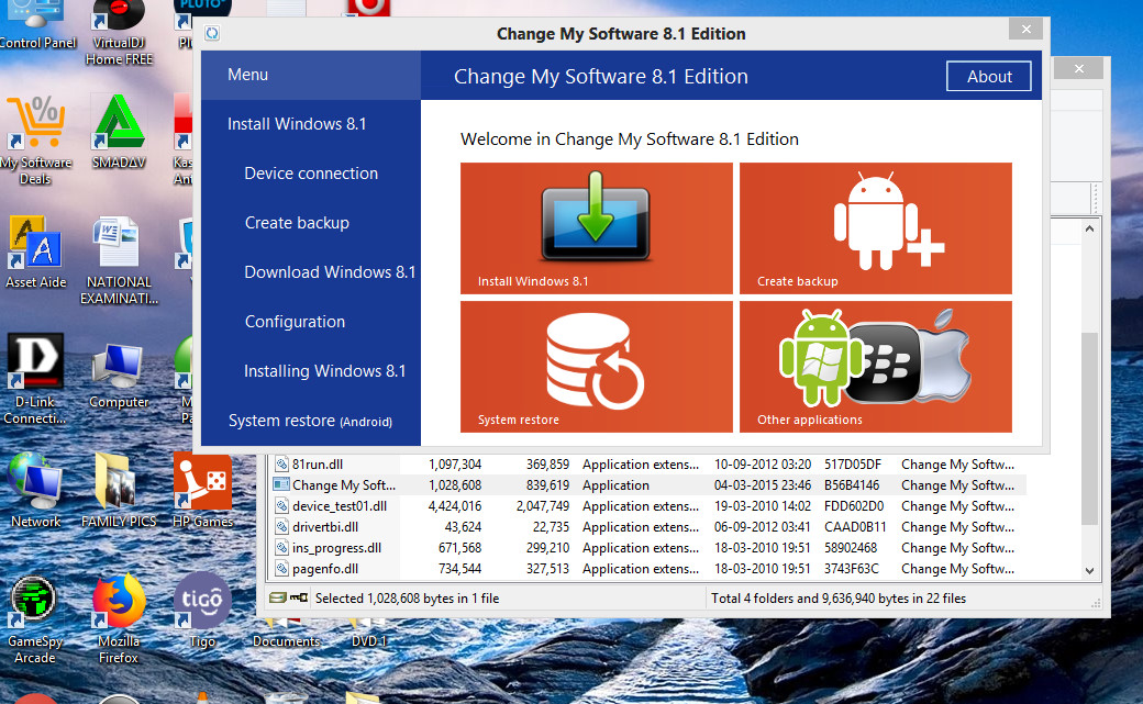 Change my software 8. 1 edition download no survey